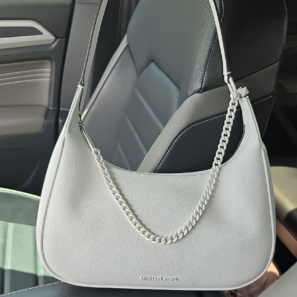 Michael Kors Cream Shoulder Bag with Chain Detail